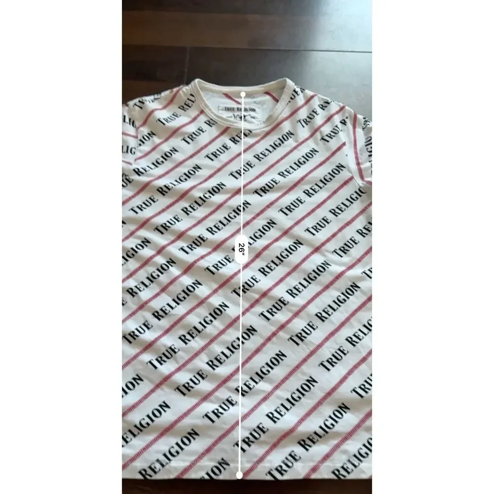 Rare Find TRUE RELIGIONMens Coverstitch AOP T-Shirt Men’s Sz Small